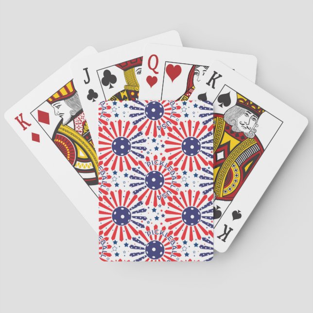 USA pickleball pattern,  Poker Cards (Back)