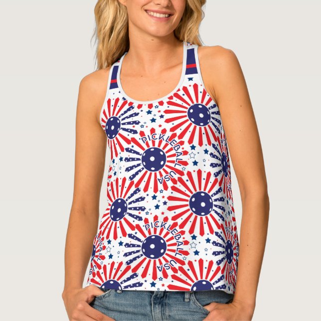 USA pickleball pattern,  Tank Top (Front)