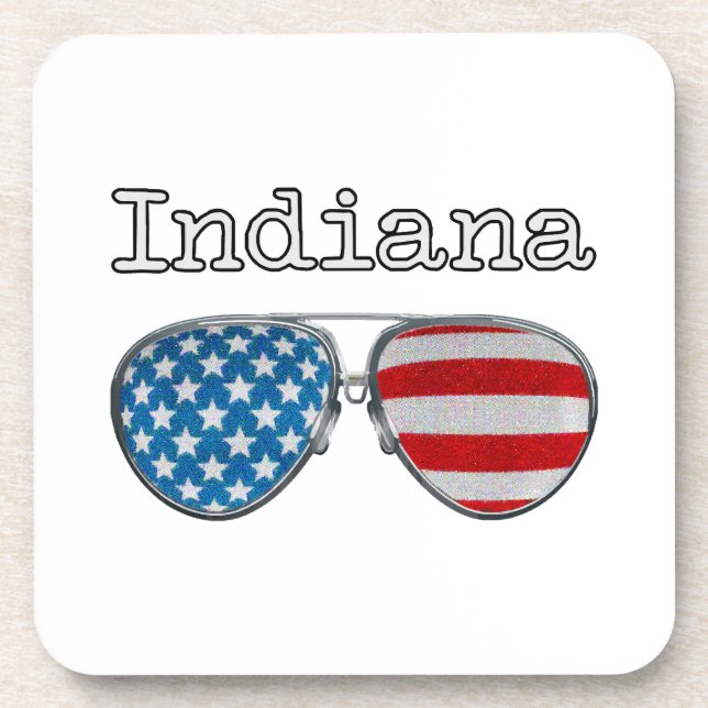 USA PILOT GLASSES INDIANA  BEVERAGE COASTER (Front)