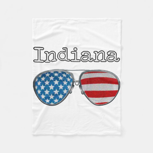 USA PILOT GLASSES INDIANA  FLEECE BLANKET (Front)