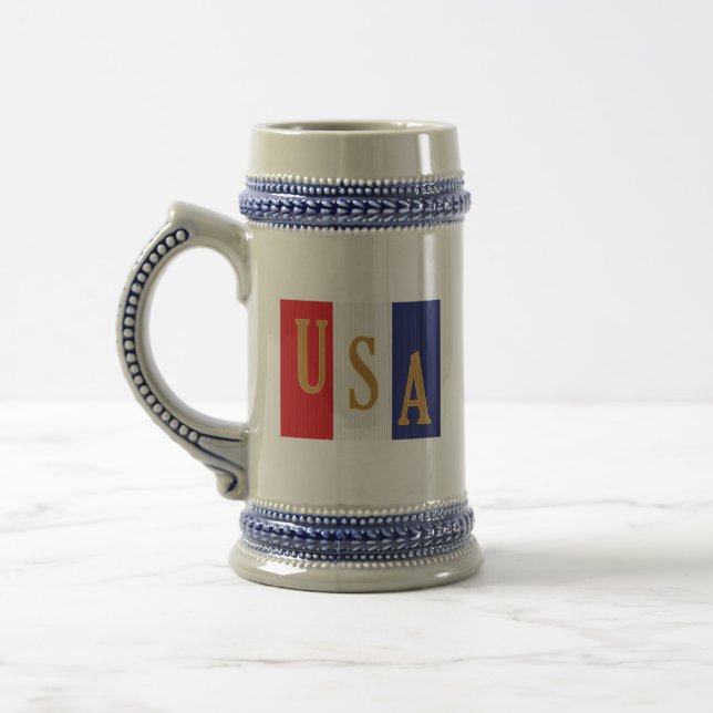 USA Pinstripe Decor Beer Stein (Left)