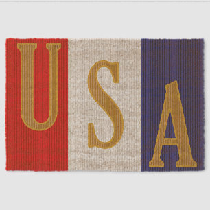 USA Pinstripe Decor Fiber Doormat