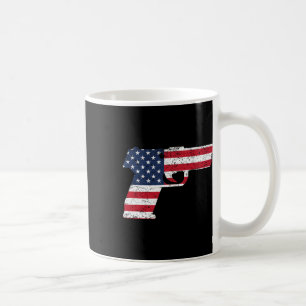 Usa Pistol American Gun Flag 4th Of July Coffee Mug