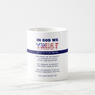 USA Police Officers Prayer Law Enforcement Blue Coffee Mug