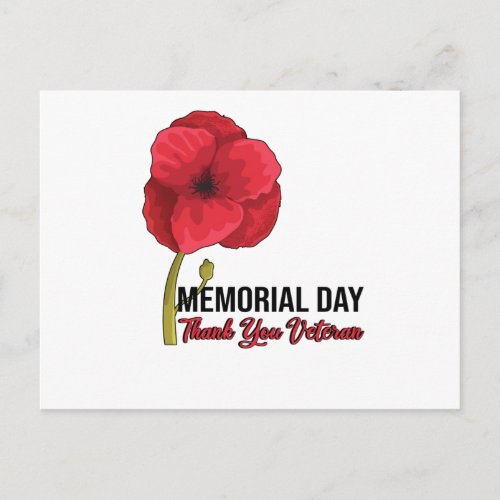 USA Poppy Poppy Memorial Day Veterans Day Pride Postcard