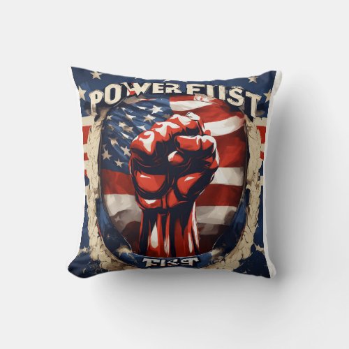 USA Power Fist _ Show Your American Strength   Throw Pillow