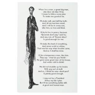 USA President Abraham Lincoln Tribute Vintage Poem Metal Print