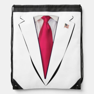 USA President Trump Suit  Drawstring Bag