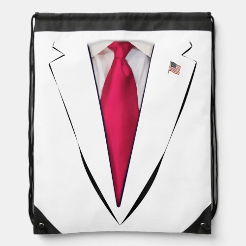 USA President Trump Suit  Drawstring Bag