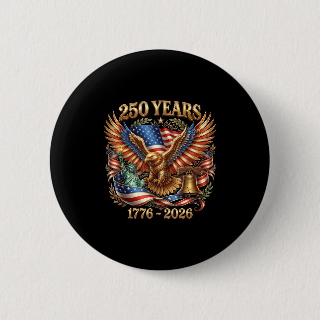 Usa pride eagle 250 years 1776-2026 4th july button (Front)