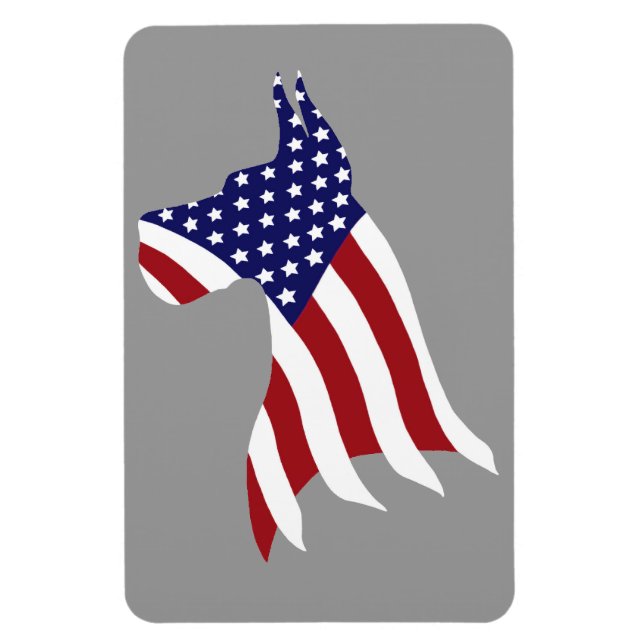 USA Pride Great Dane Magnet (Vertical)
