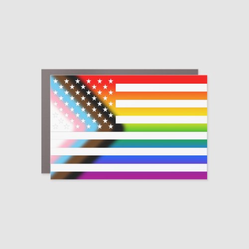 USA Progress Pride Car Magnet