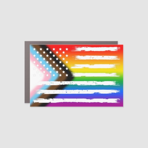 USA Progress Pride Car Magnet