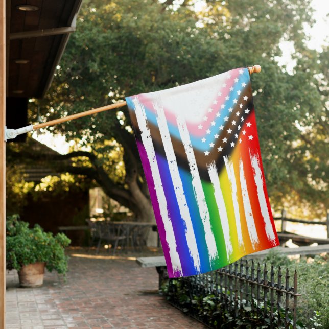 USA Progress Pride House Flag (In SItu)