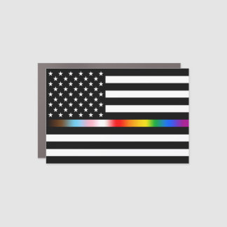 USA Progress Pride Thin Line Car Magnet
