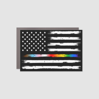 USA Progress Pride Thin Line Vintage Car Magnet