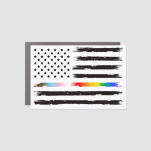 USA Progress Pride Thin Line Vintage Car Magnet