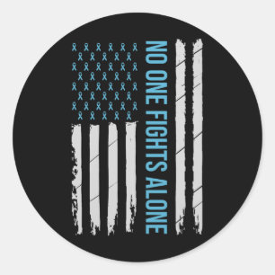 Usa Prostate Cancer Awareness Light Blue Ribbon Su Classic Round Sticker