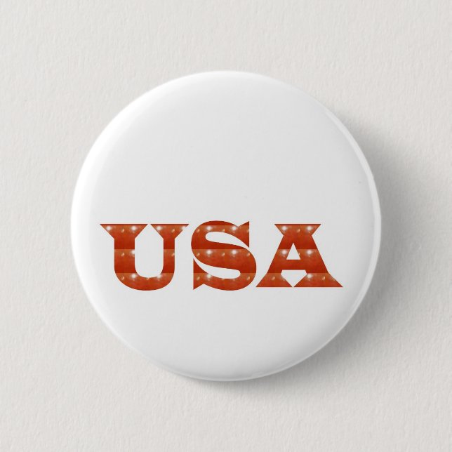 USA - Proud IDENTITY Sparkle RED ENERGY STRENGTH Pinback Button (Front)