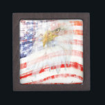 USA Proud Jewelry Box<br><div class="desc">USA Flag and Eagle design. Perfect for Memorial Day, Independence Day, Flag Day, Veteran's Day, etc.</div>