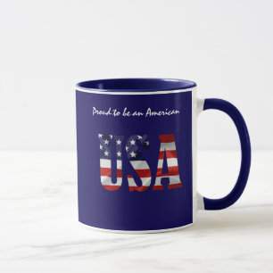 USA Proud to be an American customizable Mug