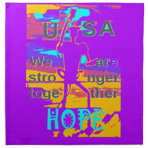 USA Psychedelic Hope: Neon Unity Art Cloth Napkin