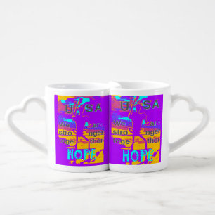 USA Psychedelic Hope: Neon Unity Art Coffee Mug Set