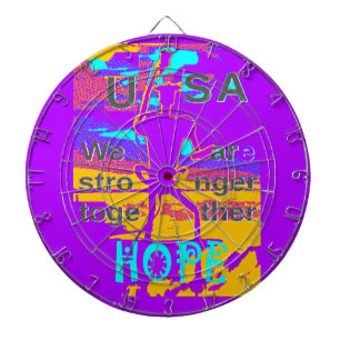 USA Psychedelic Hope: Neon Unity Art Dartboard
