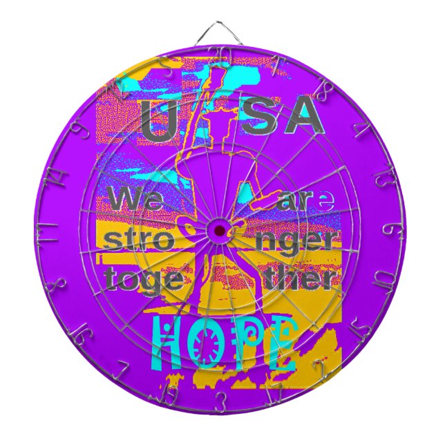 USA Psychedelic Hope: Neon Unity Art Dartboard (Front)