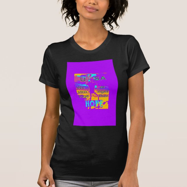 USA Psychedelic Hope: Neon Unity Art T-Shirt (Front)