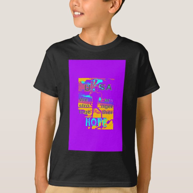 USA Psychedelic Hope: Neon Unity Art T-Shirt (Front)