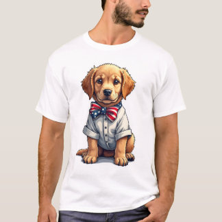 USA Puppy Patriot Golden Retriever Vintage Tee 2