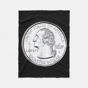 Usa Quarter Dollar 25 Cents Aamerica United States Fleece Blanket