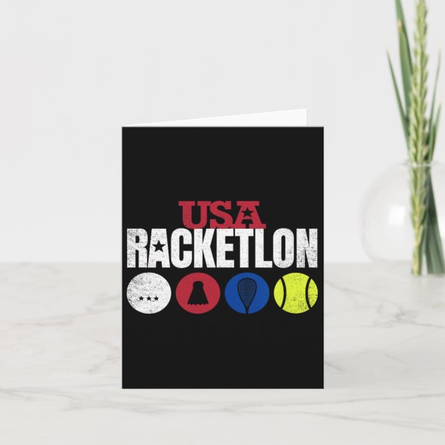 Usa Racketlon - Table Tennis Badminton Squash Tenn Card (Front)