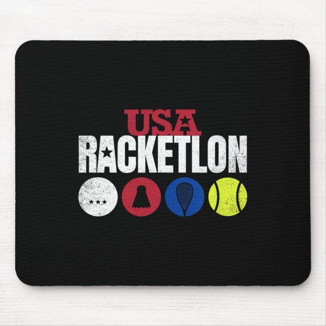 Usa Racketlon - Table Tennis Badminton Squash Tenn Mouse Pad (Front)