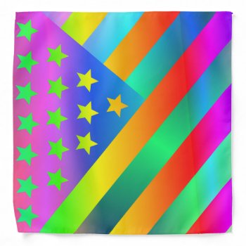 Usa Rainbow Flag Bandana by ZionMade at Zazzle