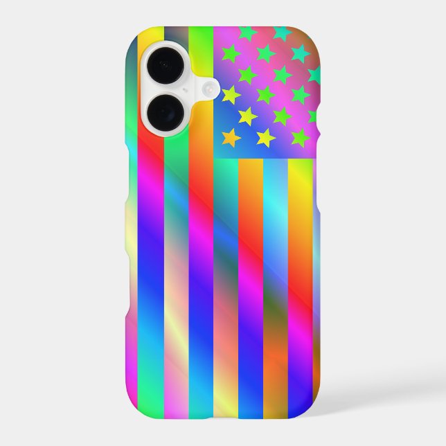 USA Rainbow Flag Iphone Case (Back)
