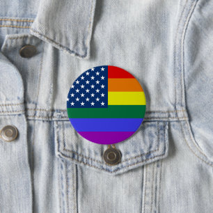 USA Rainbow Pride Button