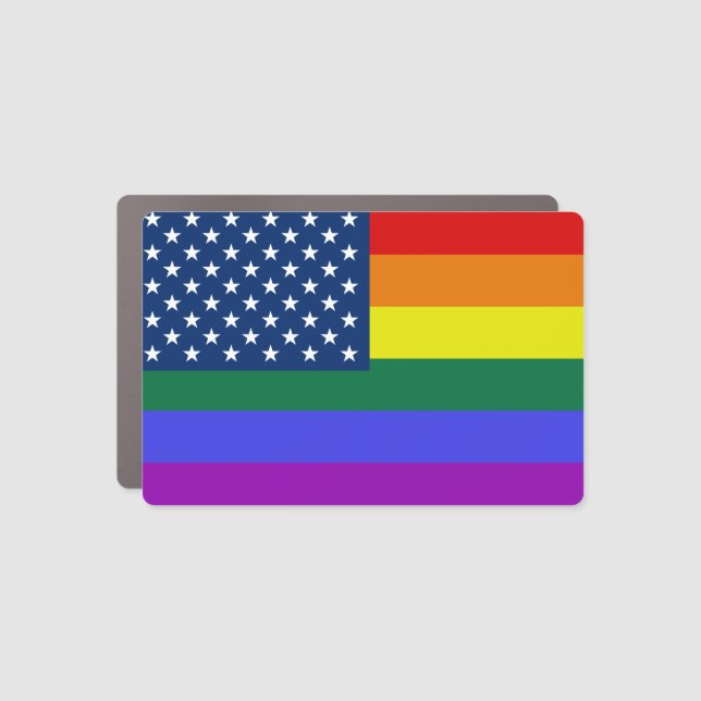 USA Rainbow Pride Car Magnet (Front)