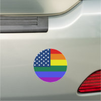 USA Rainbow Pride Car Magnet