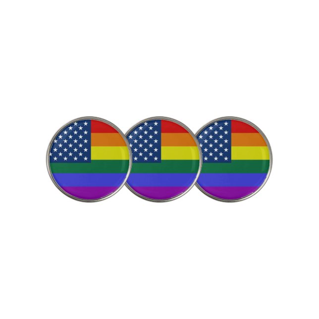 USA Rainbow Pride Golf Ball Marker (3 Up)