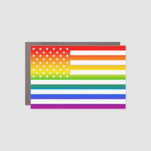USA Rainbow Pride Gradient Car Magnet