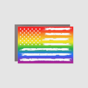 USA Rainbow Pride Gradient Vintage Car Magnet