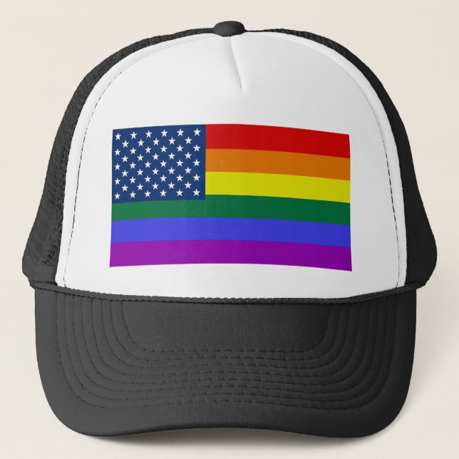 USA Rainbow Pride Trucker Hat (Front)