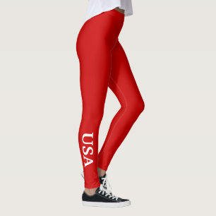 USA Red and White Leggings