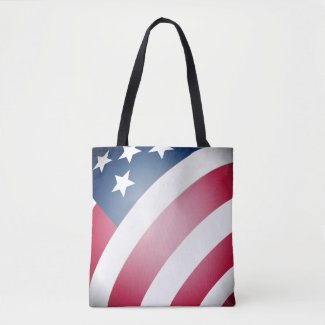 USA Red and White Stripes, Stars on Blue Flag Art 
