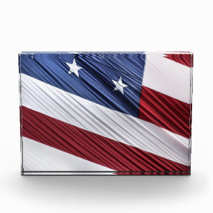USA Red, White and Blue American Patriotic Flag Acrylic Award