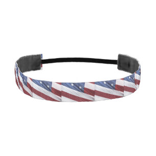 USA Red, White and Blue American Patriotic Flag Athletic Headband