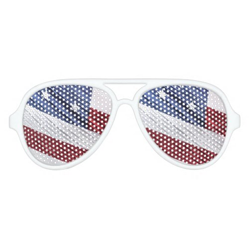 USA Red White and Blue American Patriotic Flag Aviator Sunglasses