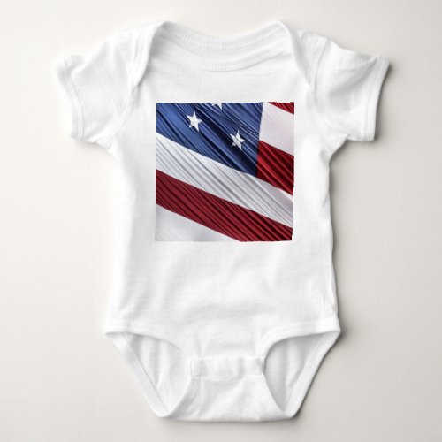 USA Red White and Blue American Patriotic Flag Baby Bodysuit